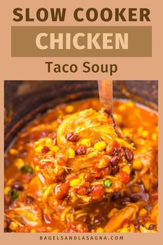 This is an easy recipe for healthy chicken taco soup you make in the Crock Pot. Basically, you open canned corn, beans and tomatoes, dump all of the ingredients in your slow cooker, set it and forget it. Chicken Taco Soup Healthy, Dinnerideas Healthy, Dinners Weeknight, Toddler Dinners, Slow Cooker Chicken Taco Soup, Crockpot Taco, Chicken Taco Soup Recipe, Soup Keto, Vegetarian Kids