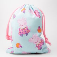 peppa pig drawsack bag with pink handles