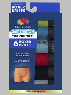 Our True Comfort boys' collection offers super soft modal fabric that is made with sustainable fibers. Moisture wicking and 4-way stretch benefits keep him comfortable throughout the day. It's also tag free like it should be for no irritation. We are proud of the hard work we put into the fit of each product, which is why we back every purchase with our Best Fit Guarantee Boys Boxers, Cami Bra, We Back, Boxers Briefs, Kids Fleece, Mens Sleepwear, Modal Fabric, Sweatpants Shorts, Boxer Briefs