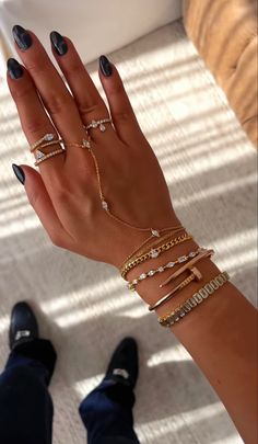 Luxury Ring Stack, Jewelry Stacking Bracelet, Stacked Rings Aesthetic, Arm Candy Bracelets, Wrist Stack, Bracelets And Rings