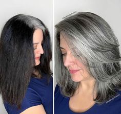 Gray-Hair-Makeovers-Jack-Martin How To Go Gray After Coloring Hair, Gray Blending, Jack Martin, Grey Hair Looks, Grey Hair Coverage