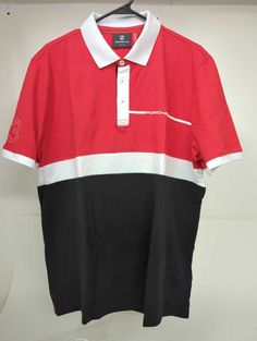 New OEM - Genuine Porsche - Mens 917 Salzburg inspired Large Polo Shirt in Red/White/Black -Never worn! EU Size XL US Size Large Color: Red / White / Black ​​​​​​​OEM # WAP4620XL0MSZG INTERNATIONAL BUYERS! PLEASE NOTE! Buyers of items shipped outside the USA are responsible for customs fees/taxes/duties and may encounter delays due to customs inspections. PLEASE be aware of this! Porsche T Shirt Design, Vintage Porsche T Shirt, Salzburg, Porsche, White Black, White And Black, Polo Shirt, Red White, Red And White