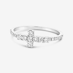 diamond cross ring Faith Based Jewelry, Alternative Metal, Cross Ring, Diamond Cross, White Gold Ring, East West, Faith Based, Eternity Bands, White Gold Rings