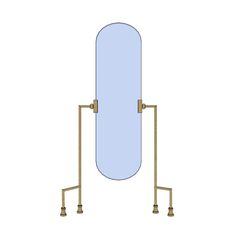 an image of a mirror and two faucets on a white background with no one in it