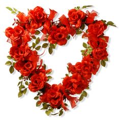 red roses arranged in the shape of a heart