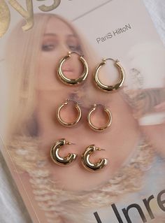 Earring pack  100% reclaimed steel  Princess Polly Lower Impact  Pack of three  Latch fastening  Gold-toned hardware  Small - L 2cm x W 1.4cm / L 0.7" x W 0.5"  Medium - L 2.5cm x W 1.2cm / L 0.9" x W 0.4"  Large - L 3cm x w 0.7cm / L 1.1" x W 0.2" Steel Princess, Earring Pack, Pump It Up, Purple Mini Dresses, Online Fashion Boutique, Gold Branding, Recycled Metal, Accessories Phone, Online Earrings