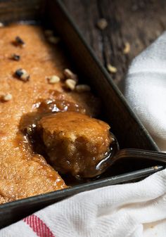 a close up of a spoon with food in it