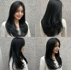 Haircuts With Black Hair, Layer Hair Straight, Hair Cuts Ideas Straight, Oval Haircut Long, Haircut Ideas For Medium Hair Layers, Long Hair Korean Style Haircuts, Simple Haircuts For Long Hair, Long Layers U Shape, Long Korean Haircut