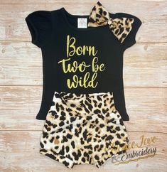 Born Two Be Wild Birthday Girl Outfit, Animal Print Birthday Bummies, Two Wild Outfit, Leopard Cheetah Print Bummie Outfit, 2nd Birthday  BOW #1 is a headband.  BOW #2 is a headband up to size 12-18m. 2T and up will have an alligator clip. BOW #3 is a wide head wrap style headband.  PROCESSING TIME IS 1 Week FROM DATE OF PURCHASE. Processing time does not include shipping which is an additional 3-5 business days.   If needed sooner a rush upgrade can be chosen during checkout, please message me Two Wild Birthday Party Girl Shirts, Wild One Mom Outfit, Two Wild Birthday Photoshoot, She’s Two Wild Birthday, Born 2 Be Wild Birthday Cake, Two Wild Cheetah Birthday, Two Wild Birthday Party Girl Outfit, Wild 2 Birthday Party Girl, Too Wild Birthday Party