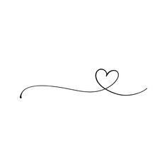 a black and white drawing of a heart with a long line in the shape of a v