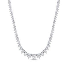 Exquisite and unforgettable, this lab-grown diamond Riviera necklace elevates your evening attire. The design shimmers with round-cut lab-grown diamonds that are graduated in size and independently certified. Crafted in 14K White Gold The lab-grown diamonds are independently certified. Total Diamond Weight is 6 ct tw 16 inch length Tongue clasp From the Lab-Grown Diamonds by KAY collection. Anniversary Lab Grown Diamond White Diamond Necklace, Gift Diamond White Lab Grown Diamond Necklace, White Gold Tennis Necklace With Diamond Cut Lab-grown Diamonds, Gift Diamond Necklace With Round Lab-grown Diamond, White Diamond Necklace With Lab-grown Diamond Accents, Riviera Necklace, Kay Jewelers, 16 Inch Necklace, Best Valentine's Day Gifts