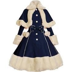 PRICES MAY VARY. Polyester,Cotton,Fur Cotton lining Button closure Hand Wash Only Women's Vintage Winter Fur Warm Coat Dress Shawl Collar Bow Christmas Coat with Pocket Dresses With Pea Coats, Formal Dress Winter Coat, Dresses With Vests Winter, Uk Traditional Dress, Dress As Snowman Custom, Cute Coats For School Uniform, Christmas Clothes Target, Japanese Christmas Dress, Woman Snowman Costume