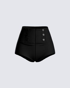 Summer is coming... Make it even hotter with these black, high-waisted sailor shorts with button-front detailing 🔥 Perfect for all your bad b*tch activities 🖤