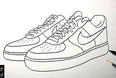 a drawing of a pair of nike shoes