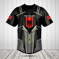 Customize Albania Armor Pattern Shirts These products are custom-made-to-order and handcrafted to the highest quality standards. Each product is constructed from a premium polyester blend that is ultra-soft and incredibly comfortable. Features a specialty high definition heat-dye application that ensures long lasting color vibrancy even after machine washing. Fabric is durable and resistant to wrinkles, shrinking and mildew. Each product is custom printed, cut and sewn just for you when you plac Custom Black Shirt With Team Name, Black Shirt With Custom Print For Fan Merchandise, Black Shirt With Custom Print For Fans, Fitted Black Shirt With Custom Print, Armor Pattern, Albania, Shirt Pattern, Rocket, High Definition