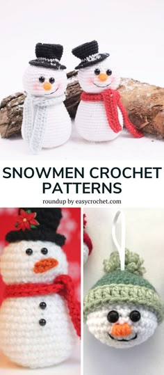 crocheted snowman ornament patterns for christmas ornaments