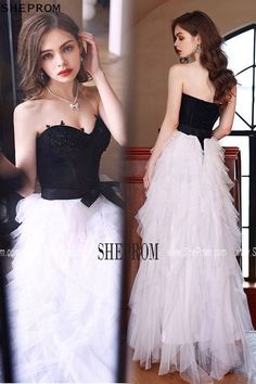 Buy Black And White Long Tulle Party Dress Strapless With Sash id#S21053 at SheProm. SheProm.com is an online store with thousands of formal dresses. Shop 100% authentic prom dresses with free standard shipping. Tulle Party Dress, Style Dresses, Strapless Dress, Formal Dresses Long, Special Occasion, Party Dress, Fashion Dresses