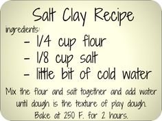 the instructions for how to make salt clay recipe