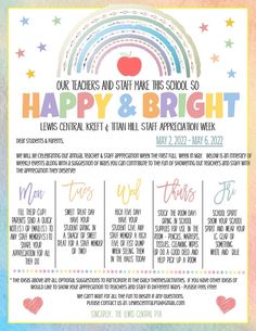 the happy and bright flyer for teachers