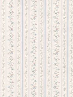 a white wallpaper with flowers and stripes on the bottom, in pastel colors