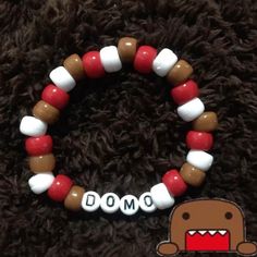 Scene Kandi Bracelets Ideas, Domo Kandi, Bracelet Ideas Pony Beads, Scenecore Kandi, Kandi Beads