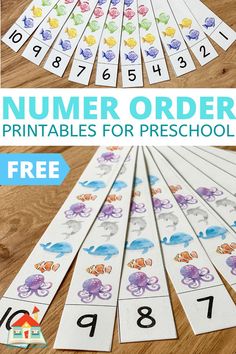 the number order printables for preschoolers to use in their homeschool