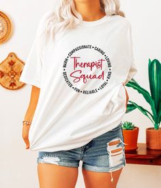 Personalized Tshirts, Nursing School Gifts, Speech Language Pathologist, Therapist Gifts, Squad Shirt, Cricut Files, Feel Happy, Speech Language Pathologists, Awareness Shirt