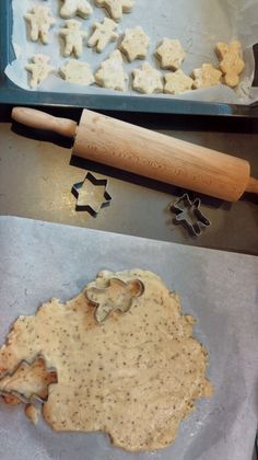 some cookies are being made and ready to go into the oven