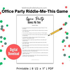 office party riddle - me - this game printable