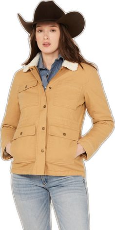 Classic Cotton Outerwear For Winter, Classic Winter Cotton Outerwear, Classic Cotton Outerwear With Fleece Lining, Beige Cotton Outerwear For Cold Weather, Beige Cotton Outerwear With Fleece Lining, Fitted Outerwear With Flap Pockets For Everyday, Fitted Cotton Utility Jacket With Flap Pockets, Fitted Cotton Outerwear For Cold Weather, Everyday Cotton Outerwear With Fleece Lining