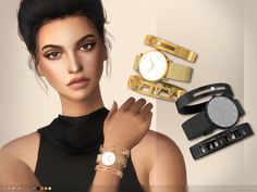 an image of a woman with jewelry and watches on her wrist for the simsess