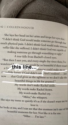 Colleen Hoover
Ugly Love
God
Religion
Books Famous Novels English, Book Lines Aesthetic, Love Quotes From Novels, Ugly Love Book Quotes, Really Deep Quotes About Love, Pretty Book Quotes, Ugly Love Quotes, Ugly Love Aesthetic, Deep Lines From Books