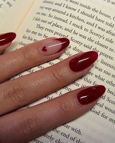 Short Red Nails, Red Gel Nails, Wine Nails, Maroon Nails, Nagellack Trends, Red Nail, Heart Nails, Chic Nails, Nail Arts