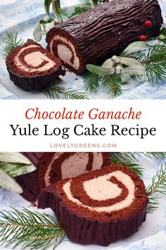 chocolate ganache yule log cake recipe