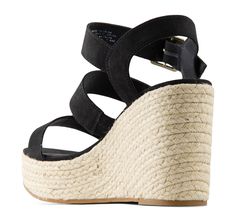 Chill by the boardwalk in the BC Footwear Snack Bar. Featuring a braided espadrille wedge, 3 strap design on the upper, and cushioned footbed for lasting wear. Textile upper Synthetic lining Synthetic sole Braided espadrille wedge 3 strap design on upper Adjustable buckle closure 4" heel height 1.5" platform height Vegan Weight (single shoe size 7): 8 oz Fit: Runs true to size. Black Wedge Sandals, Espadrille Wedge, Snack Bar, Strap Design, Black 7, Wedge Espadrille, Wedge Sandal, Espadrilles Wedges, Wedge Sandals