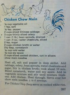 a recipe for chicken chow mein with instructions