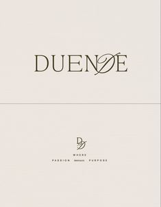 the title for duence, written in black and white