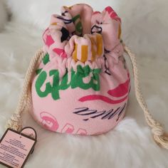 Nwt Vintage Juicy Couture Pink Terry Cloth Drawstring Toiletries/ Makeup Pouch. Several Pockets Lining The Interior. Pink Bucket Bag With Removable Pouch As Gift, Trendy Pouch With Dust Bag As Gift, Vintage Juicy Couture, Bags Vintage, Couture Bags, Juicy Couture Bags, Makeup Pouch, Terry Cloth, Juicy Couture