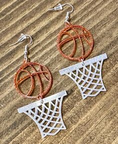 Handmade Epoxy Resin Basketball Earrings. Perfect for any sports occasion! Primary Color=Orange (basketball) Secondary Color=Net (this can be the traditional white net or customized to your chosen team color) Basketball Earrings, Orange Basketball, Team Colors, Primary Color, Epoxy Resin, Color Orange, Beaded Earrings, Orange Color, Primary Colors