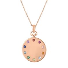 This brilliant disc pendant showcases the beauty of a rainbow. The Minerva is the perfect statement piece to add to any #neckmess. The rainbow border creates a stunning frame for an personalization. Comes with an 18 inch chain with O ring at 16 inches. Measures approx. 1 inch L X 1 inch W. 1 garnet = 0.05ct.,1 ruby = 0.06ct.,1pink tourmaline = 0.08ct.,1 citrine = 0.05ct.,1 aquamarine = 0.05ct.,1 peridot = 0.08ct.,1 emerald = 0.05ct.,1 blue topaz = 0.05ct.,1 sapphire - 0.06t.,1 amethyst = 0.05ct. Rainbow Border, Story Jewelry, Rainbow Necklace, Disc Pendant, Diamond Charm, Disc Necklace, Timeless Jewelry, Earring Sale, Diamond Fashion