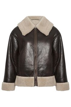 Stay on-trend this season with this must-have aviator jacket from Yours Curve. Made from a faux leather fabric, it features a teddy trim, collared neckline and side pockets. Layer over jeans and a t-shirt for a look that is perfect for the colder months ahead. Black Shearling Jacket, Prada Jacket, Prada Fashion, Aviator Jacket, Aviator Jackets, Faux Leather Fabric, Shearling Jacket, Ski Wear, Swimwear Tops