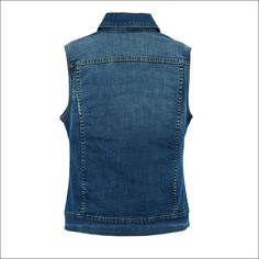 The Afina blue denim vest has the comfort and style that you need for your next ride. Look hot and stay cool with this casual riding vest. Featuring a snap-down collar you can leave open when you get off your bike. The button-up front is easy to take on and off. It has a snap flap chest pocket as well as snap hand-warmer pockets perfect for rides on chilly, windy days. This unlined vest is made with comfortable denim. It makes the perfect accessory on a day trip to a friend's house or a weekend Casual Washed Denim Blue Vest, Casual Washed Blue Denim Vest, Casual Medium Wash Washed Vest, Casual Dark Wash Denim Vest Jacket, Casual Medium Wash Vest, Casual Medium Wash Denim Vest, Casual Denim Vest With Snap Buttons, Casual Denim Vest With Pockets For Outdoor, Trendy Dark Wash Denim Vest With Snap Buttons