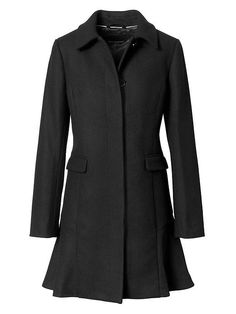 Italian Melton Wool-Blend Flounce-Hem Coat Fall Outerwear, Coat Closet, Chic Coat, Leather Outerwear, Trendy Jackets, Classic Coats, Coat Women, Fall Winter Outfits, Italian Fashion