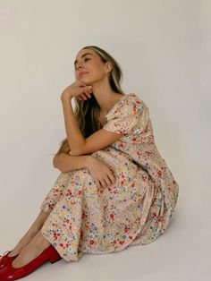 Dress For Formal, Midi Dress Floral, Floral Dress Formal, Puff Sleeve Midi Dress, Floral Dresses Long, Floral Fit, Floral Dresses, Wedding Guest Dress Summer, Sleeve Midi Dress