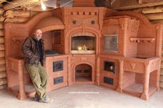 a man standing in front of an oven made out of bricks and wood with the caption he built this for his wife by hand isn't it beautiful?