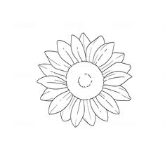 a drawing of a sunflower on a white background