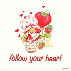 Strawberry Shortcake and the heart shaped strawberry in Follow Your Heart in greeting card design Strawberry Shortcake Phone Theme, Heart Shaped Strawberry, Widget Pictures, Birthday Friend, Happy Birthday Friend, Products Photography