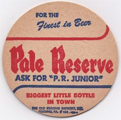 a round sign with the words pale reserve on it