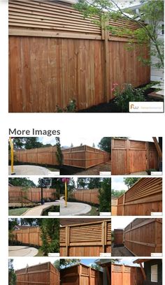 several pictures of different types of wooden fences