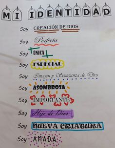 a poster with some words written in spanish on it's back side and an image of the word made out of other words